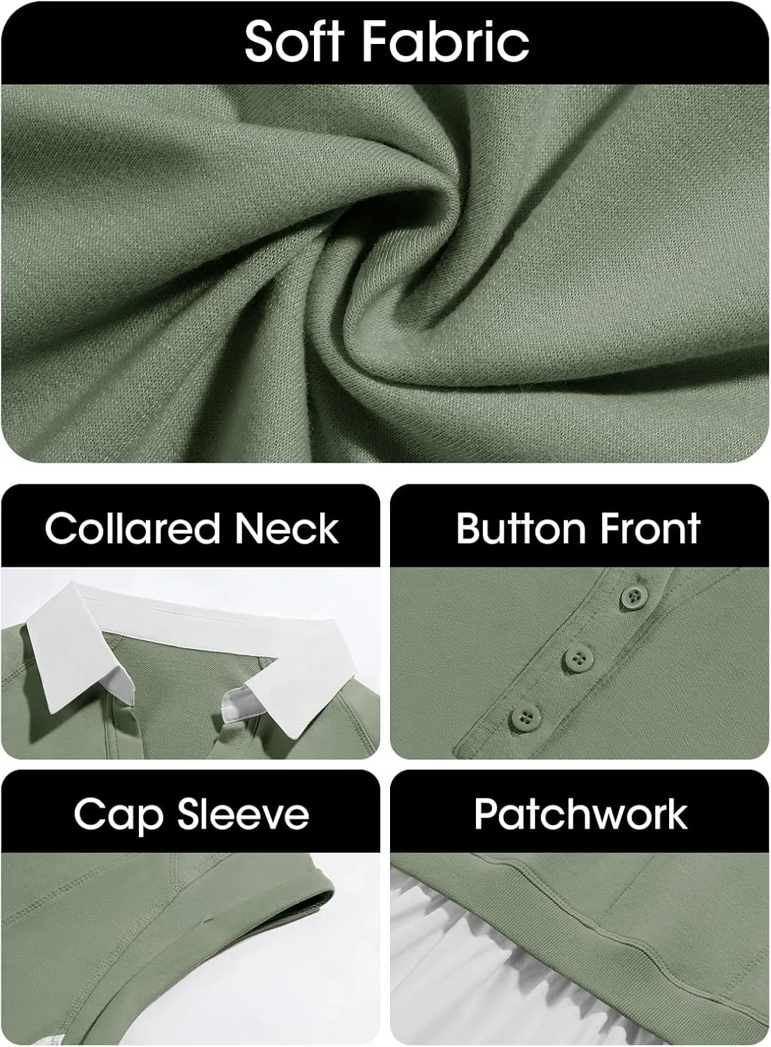 Fisoew Womens Summer Sweatshirt Dresses Short Sleeve V Neck Casual Oversized Patchwork Mini Dress