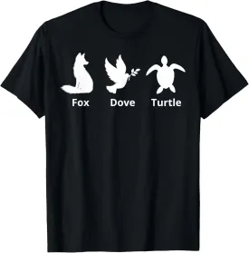 Fox Dove Turtle Trio Animal Lovers Wildlife T-Shirt