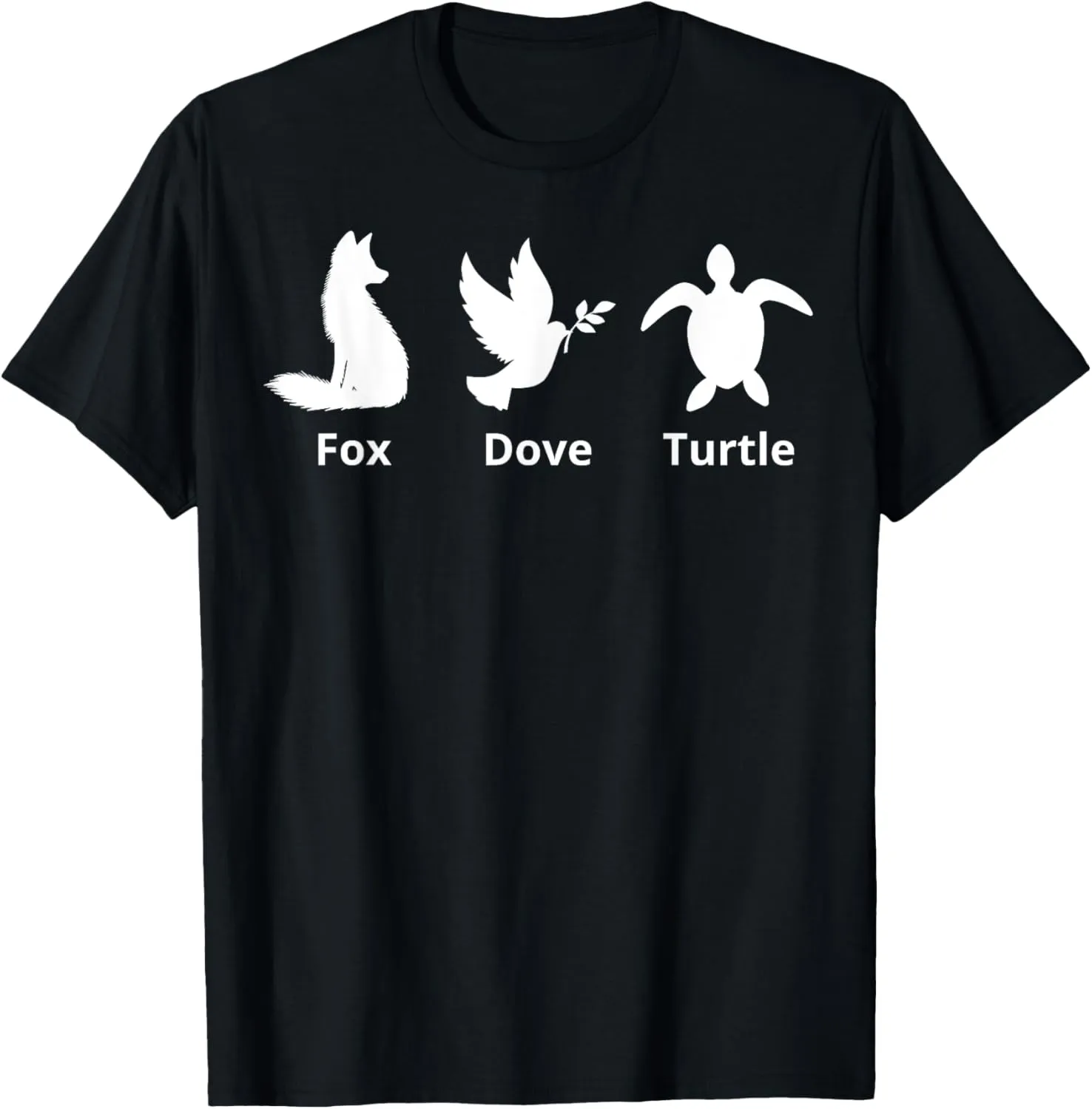 Fox Dove Turtle Trio Animal Lovers Wildlife T-Shirt