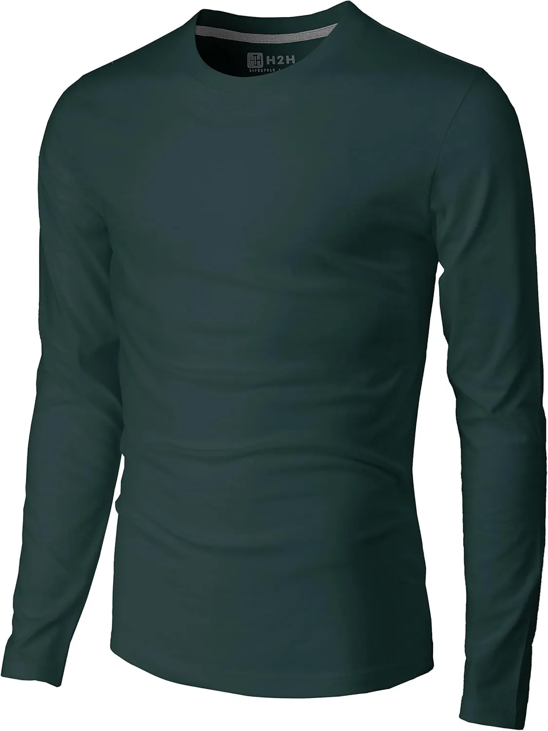 H2H Mens Casual Slim Fit Long Sleeve T-Shirts Soft Lightweight V-Neck/Crew-Neck Size XS to 3XL