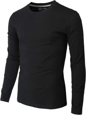 H2H Mens Casual Slim Fit Long Sleeve T-Shirts Soft Lightweight V-Neck/Crew-Neck Size XS to 3XL