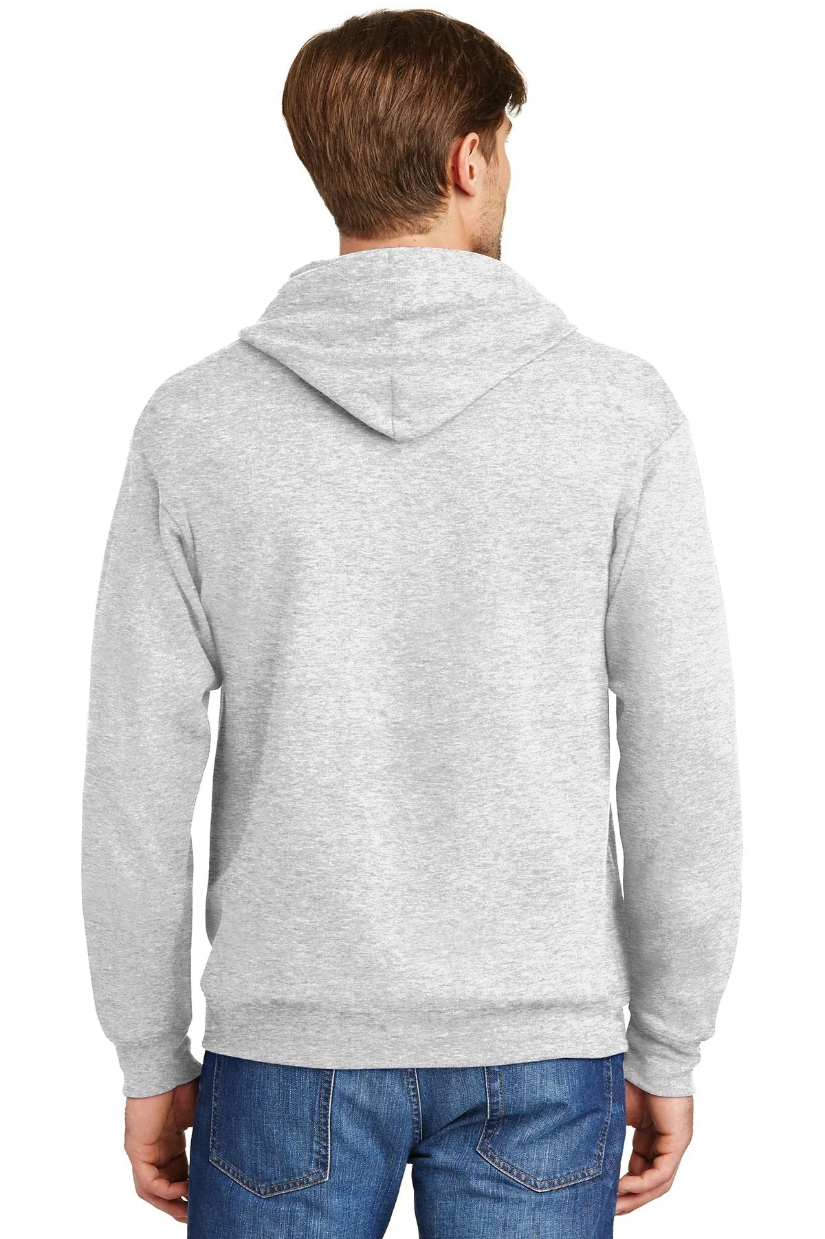 Hanes Ecosmart Full Zip Hooded Sweatshirt P180 Ash