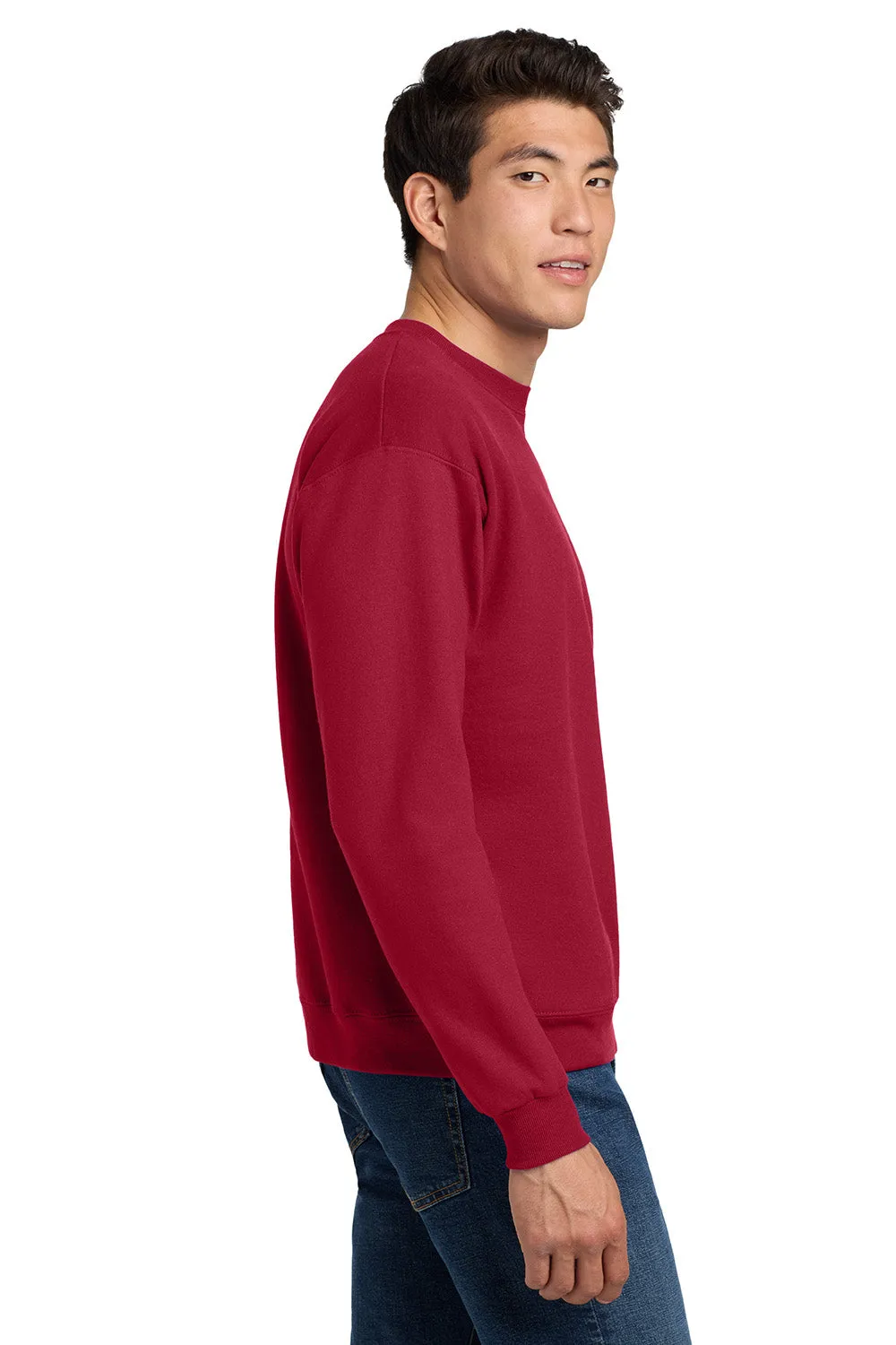 Hanes Mens EcoSmart Print Pro XP Pill Resistant Fleece Crewneck Sweatshirt - Deep Red