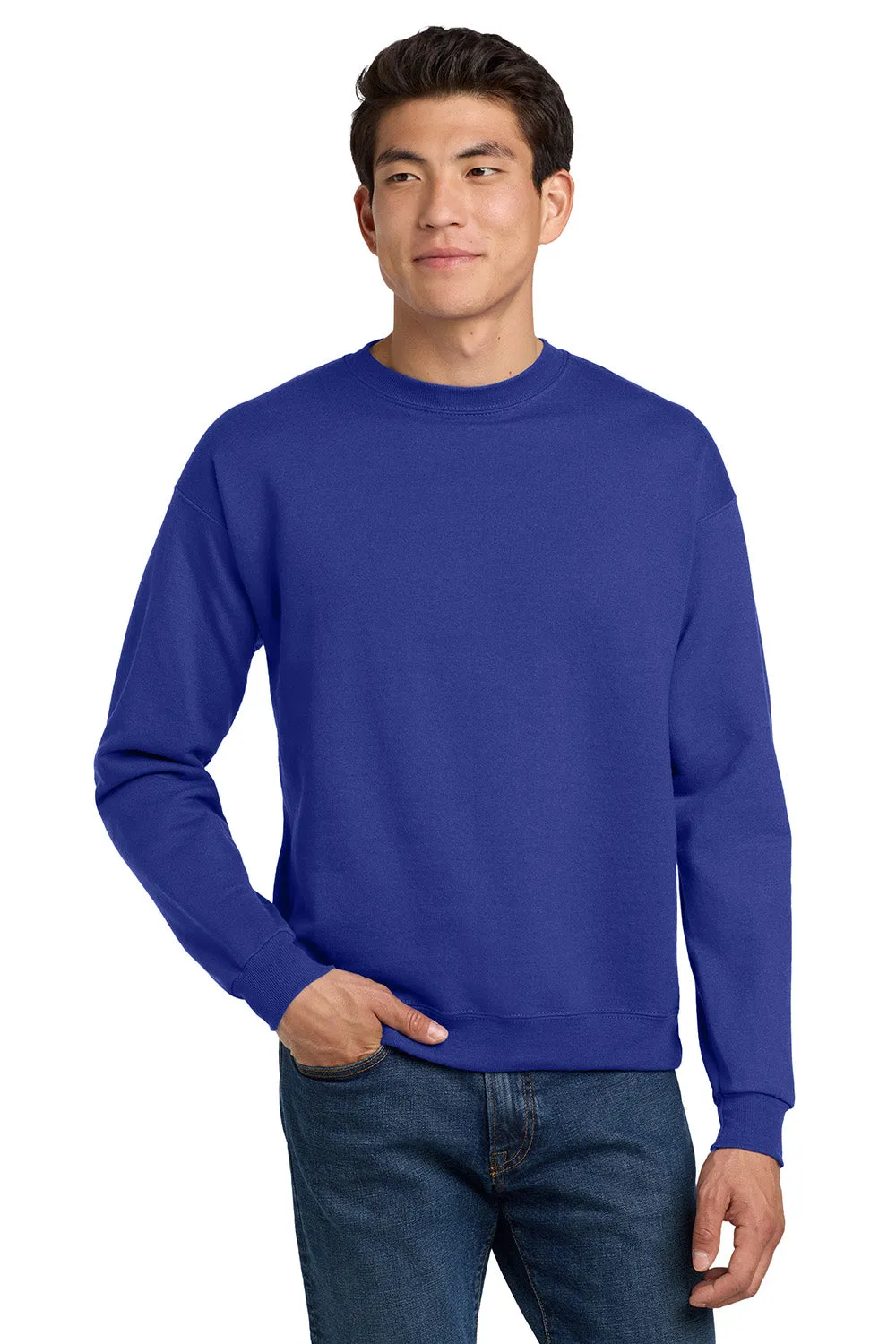 Hanes Mens EcoSmart Print Pro XP Pill Resistant Fleece Crewneck Sweatshirt - Deep Royal Blue