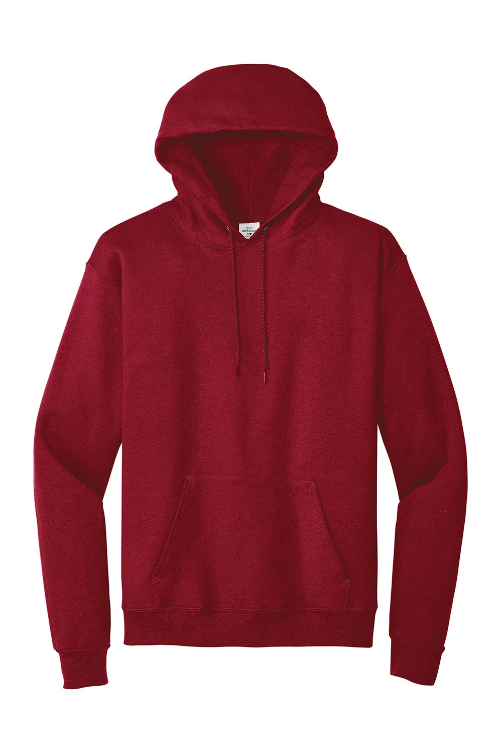 Hanes Mens EcoSmart Print Pro XP Pill Resistant Hooded Sweatshirt Hoodie w/ Pouch Pocket - Deep Red