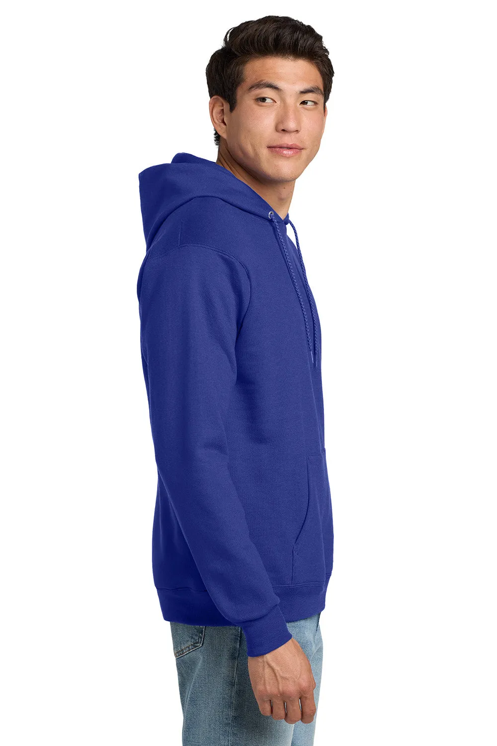 Hanes Mens EcoSmart Print Pro XP Pill Resistant Hooded Sweatshirt Hoodie w/ Pouch Pocket - Deep Royal Blue