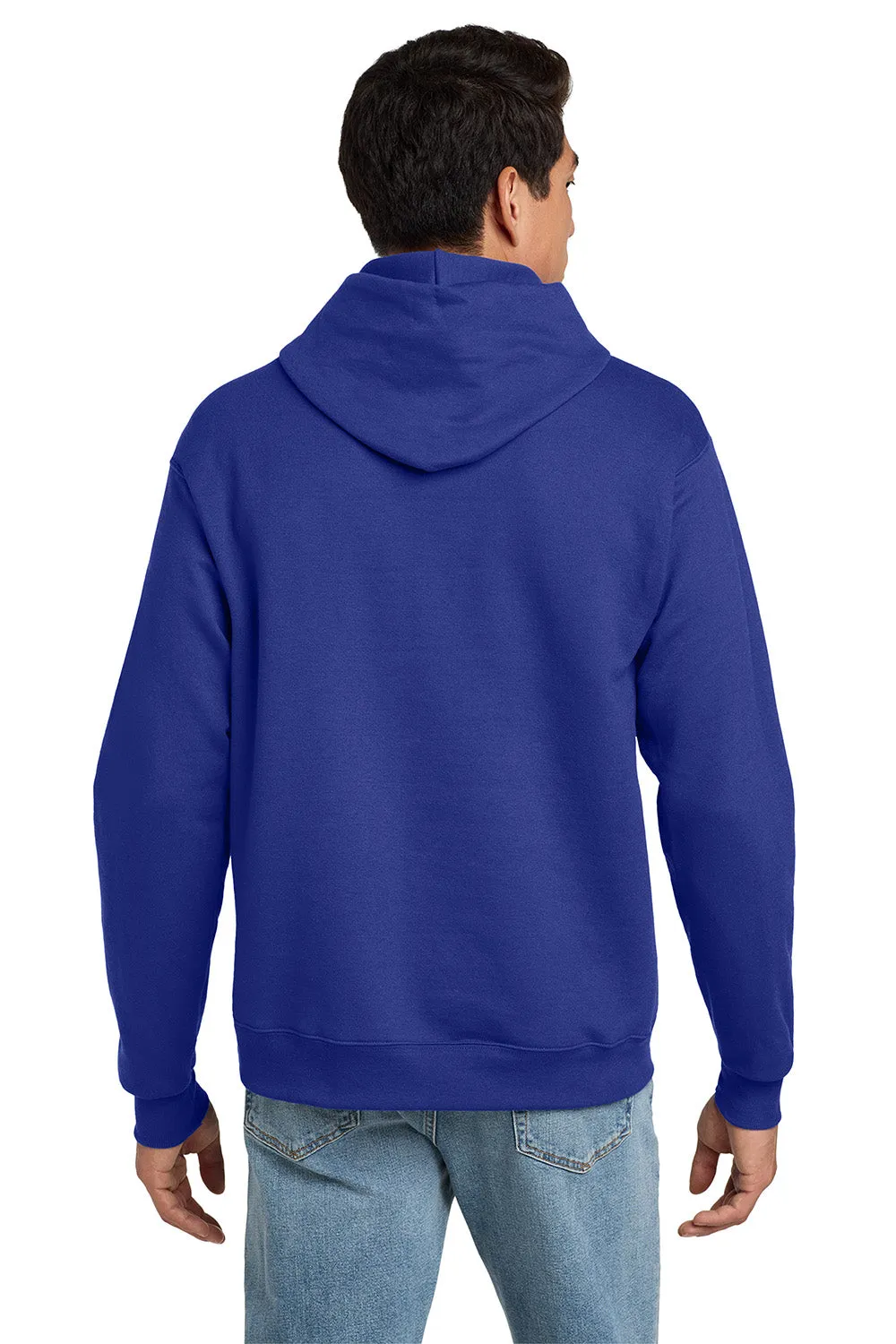 Hanes Mens EcoSmart Print Pro XP Pill Resistant Hooded Sweatshirt Hoodie w/ Pouch Pocket - Deep Royal Blue