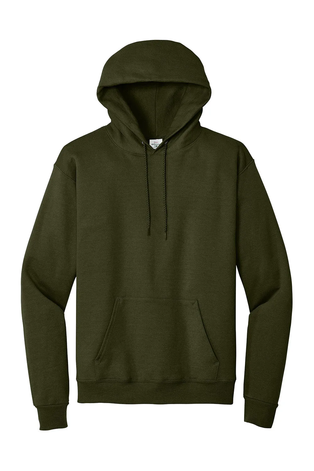 Hanes Mens EcoSmart Print Pro XP Pill Resistant Hooded Sweatshirt Hoodie w/ Pouch Pocket - Fatigue Green