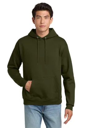 Hanes Mens EcoSmart Print Pro XP Pill Resistant Hooded Sweatshirt Hoodie w/ Pouch Pocket - Fatigue Green