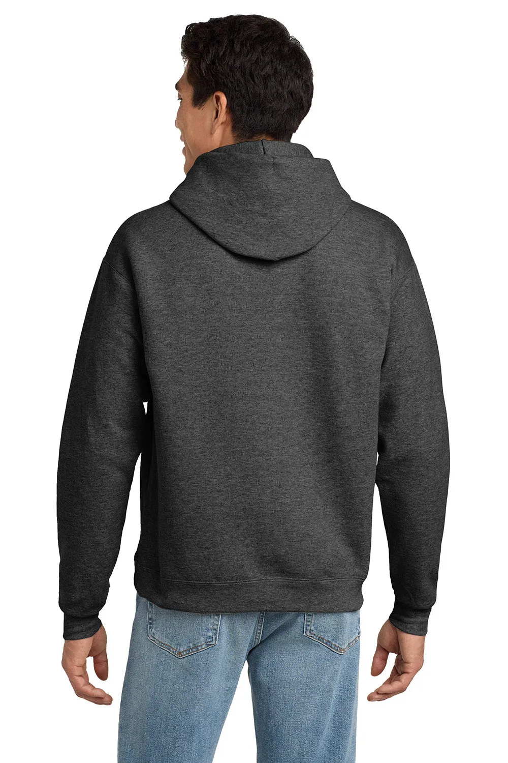 Hanes Mens EcoSmart Print Pro XP Pill Resistant Hooded Sweatshirt Hoodie w/ Pouch Pocket - Heather Charcoal Grey
