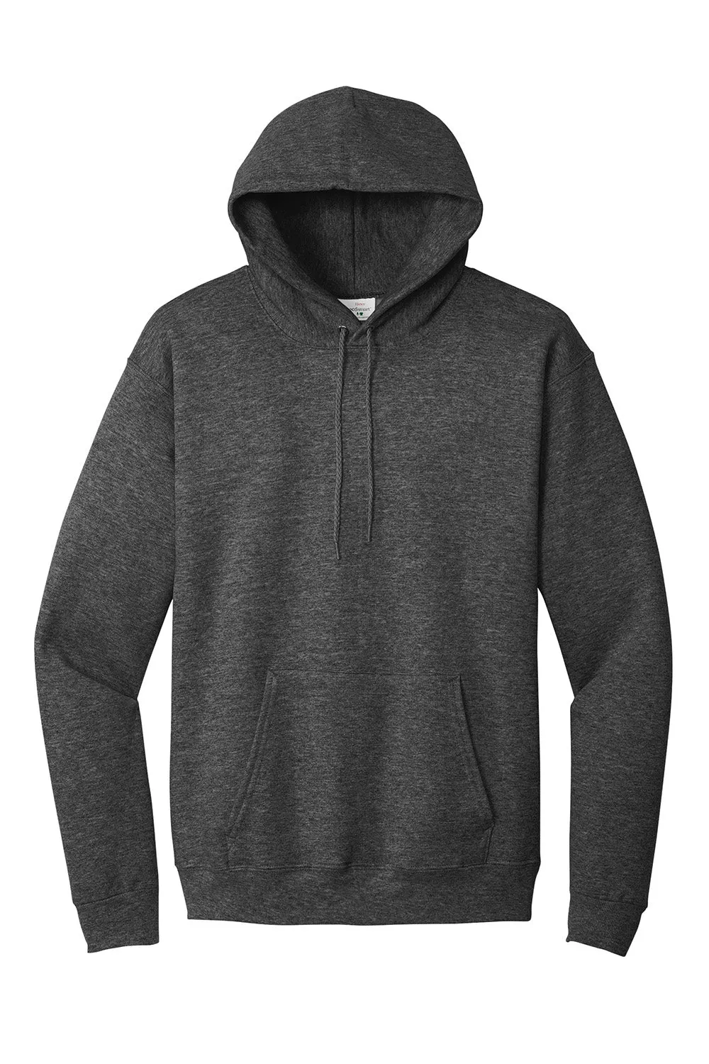 Hanes Mens EcoSmart Print Pro XP Pill Resistant Hooded Sweatshirt Hoodie w/ Pouch Pocket - Heather Charcoal Grey