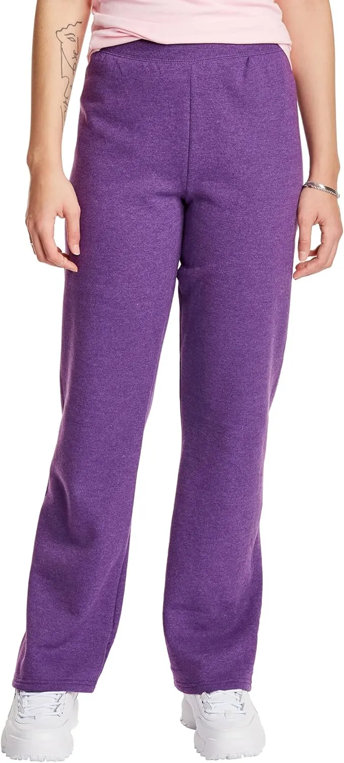 Hanes Womens EcoSmart Fleece Petite Sweatpants, Open Bottom Sweatpants, Petite, 28.5''