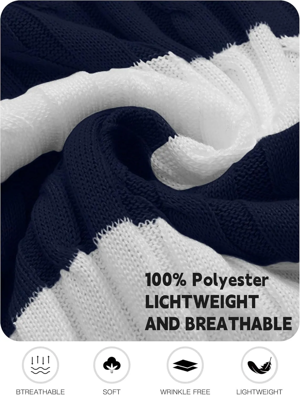 HYPESTFIT Knit Polo Shirt Short Sleeve Striped Texture Knitted Casual Beach Tops