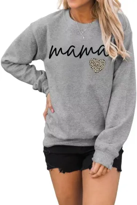 LEEDYA Women Long Sleeve Mama Sweatshirts Round Neck Pullover Loose Lightweight Blouse Tops LEEDYA Women Long Sleeve Mama Sweatshirts Round Neck Pullover Loose Lightweight Blouse Tops