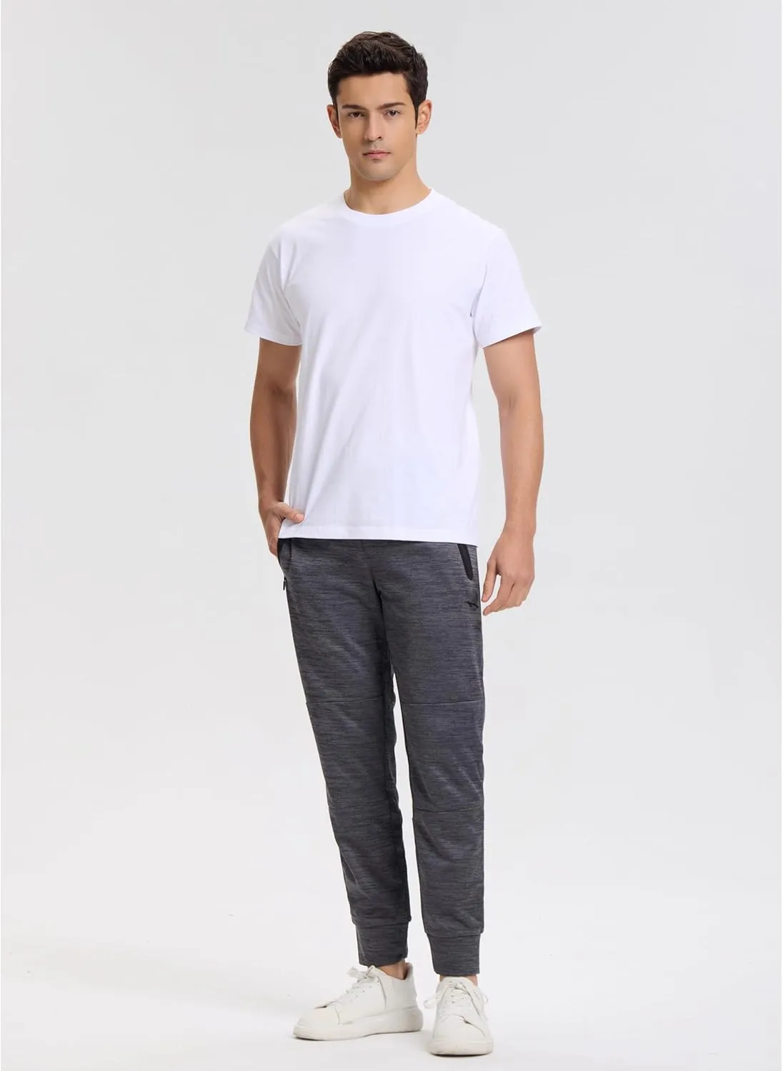 Men's Sweatpants with Zipper Pockets Tapered Fleece Joggers for Men Athletic Track Pants for Workout Jogging Running