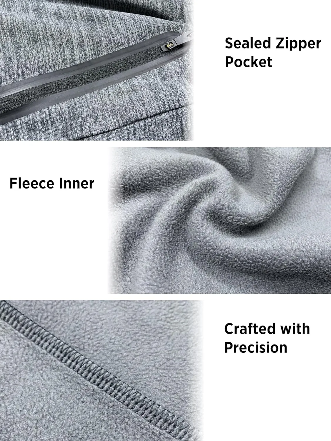 Men's Sweatpants with Zipper Pockets Tapered Fleece Joggers for Men Athletic Track Pants for Workout Jogging Running