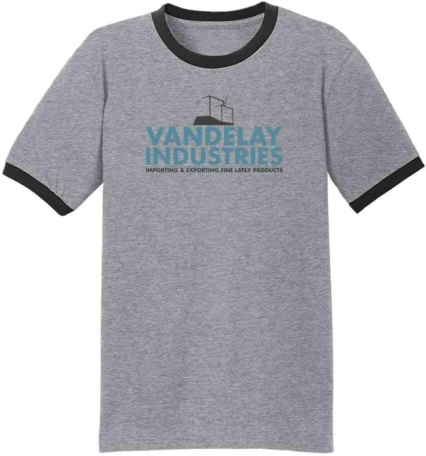 Pop Threads Vandelay Industries Company Logo Retro 90s Graphic Tee T-Shirt for Men