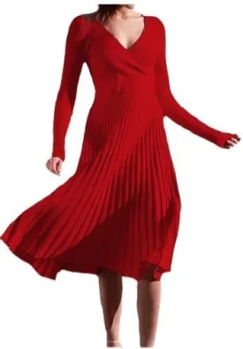 SISKIN Fall Dress & Sweater - V Neck, Long Sleeve, Elegant Wrap Dress SISKIN Fall Dress & Sweater - V Neck, Long Sleeve, Elegant Wrap Dress