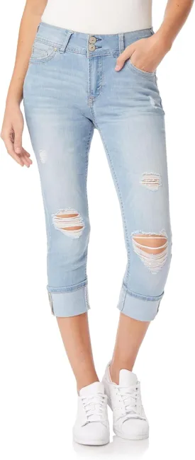WallFlower Women's Luscious Curvy 23.5'' Crop Mid-Rise Insta Stretch Juniors (Standard and Plus) WallFlower Women's Luscious Curvy 23.5'' Crop Mid-Rise Insta Stretch Juniors (Standard and Plus)
