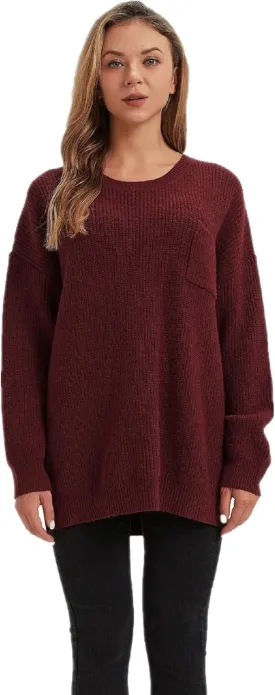 Women's Casual Unbalanced Crew Neck Knit Sweater Loose Pullover Cardigan