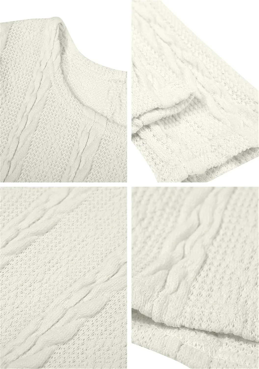 YMING Womens Cable Knit Crew Neck Sweater Dress Casual Solid Color Pullover Tops